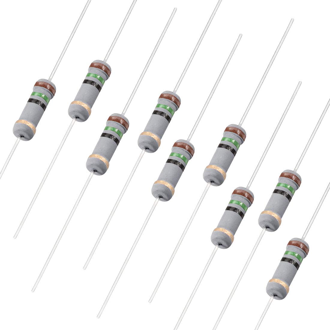Sourcingmap 100Pcs 15 Ohm Resistor, 1W 5% Tolerance Carbon Film Resistors, 4 Bands for DIY Electronic Projects and Experiments