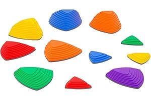 JOONLY Stepping Stones for Kids 11pcs Anti-skidding Stepping Stones Set Balance Blocks Indoor & Outdoor Kids Fitness Equipment Promotes Balance Coordination & Strength