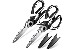 Kitchen Scissors, Heavy Duty Kitchen Shears Stainless Steel Food Cooking Scissors, Multipurpose Utility Scissors for Meat, Ch