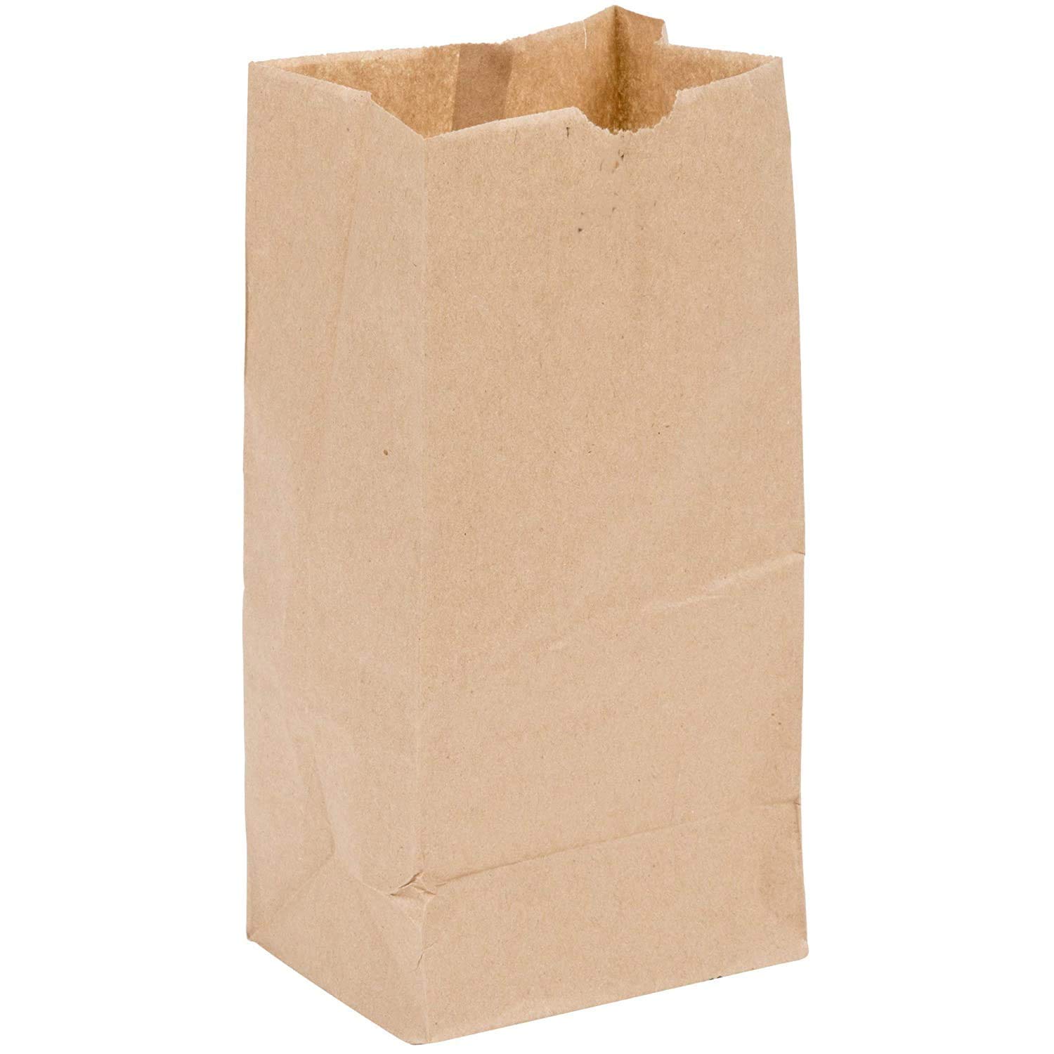 Photo 1 of 2lb Brown Paper Bags- 4 5/16" x 7 7/8" with a 2 7/16" gusset Pack of 200ct