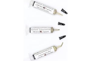 TechDiamondTools Kit of 3 Diamond Lapping Paste Polishing Compound 500 800 1200 Grit Lapidary Paste for Rock Glass Metal Jewelry Resin Marble with High Concentration of Diamond Powder USA Made