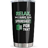 Vuxoye Accountant Gifts, Spreadsheet Tumbler 20oz, Funny Spreadsheet Gifts for Boss, CPA, Coworker, Auditors, Finance Professionals, Women, Men, Accountant/CPA Birthday Christmas Gift, Accounting Cup