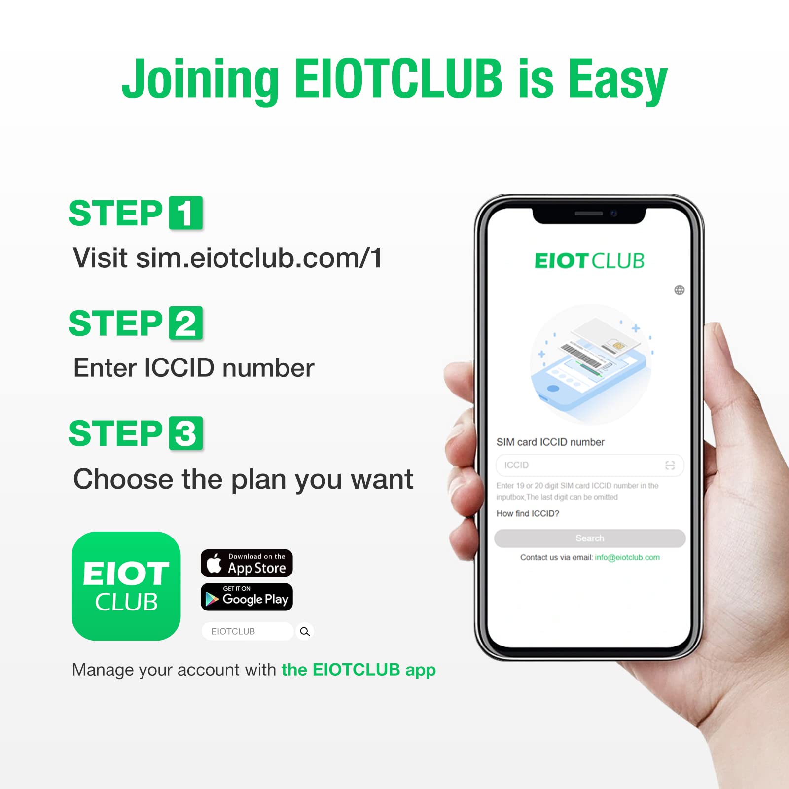 EIOTCLUB Data Only SIM Card Triple Play sim Card(100mb Trial+6GB 90day), Supports AT&T, T-Mobile and Verizon Networks