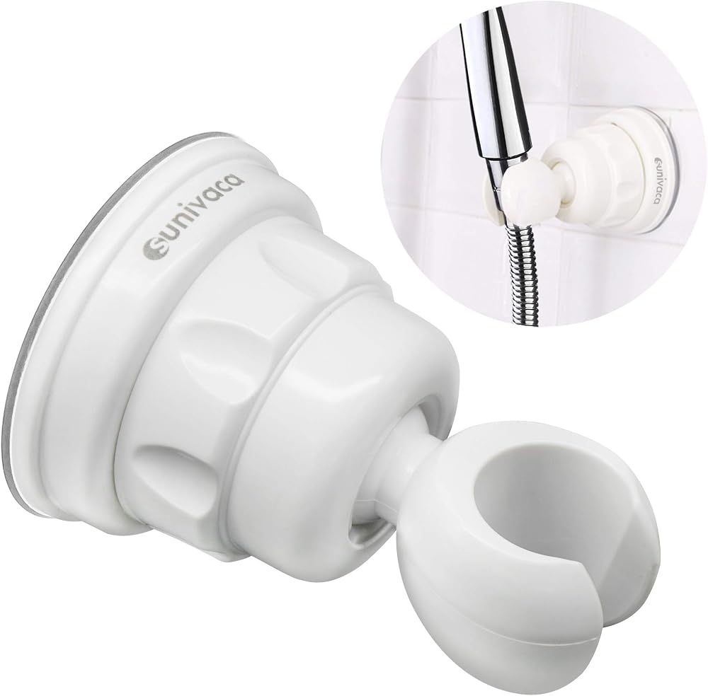 sunivaca Shower Head Holder Suction Cup 360 Rotation Adjustable Wall Mount No