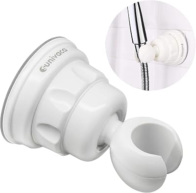 sunivaca Shower Head Holder Suction Cup 360 Rotation Adjustable Wall Mount No