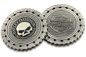 Harley-Davidson Skull/Bar & Shield Chain Challenge Coin, 1.75 inch 8005184