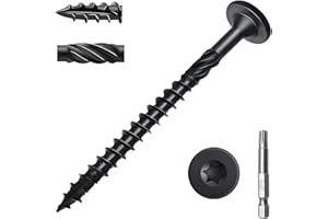 Deck Screws #14 x 4-1/2 Inch, Structural Wood Screws 50Pcs Heavy Duty Construction Screw, Rust Resistant, Black Coated Exteri