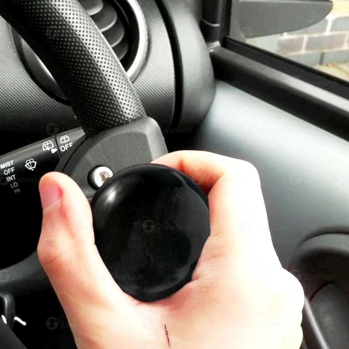 Vehicle Steering Wheel Spinner Knob - Zone Tech Suicide Classic Black Premium Quality Steering Wheel Spinner with Power Handles Universal Fit: Automotive