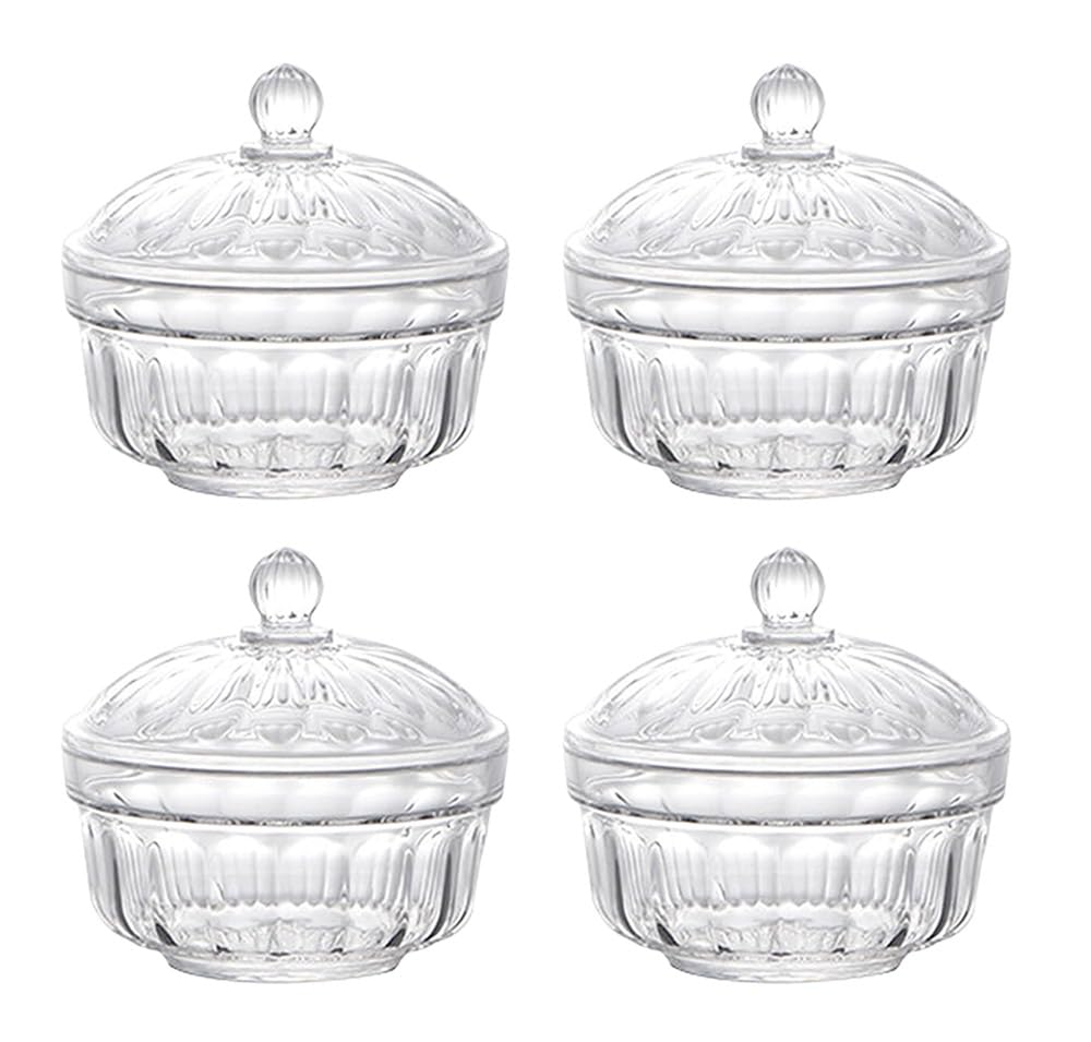 Photo 1 of 123Arts Plastic Candy Dishes, Sugar Bowls, Spice Jars, Storage Pots with Lid, Set of 4