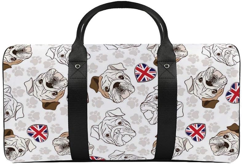 Amazon イギリスのブルドッグダッフルバッグ ボストンバッグ スポーツバッグ 旅行バッグ 旅行カバン メンズ レディース スポーツ ジムバッグ 大容量 ブランド Bhsthb ボストンバッグ