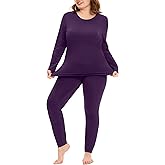 COOTRY Plus Size Thermal Underwear for Women Long Johns Fleece Lined Base Layer Top and Bottom Sets