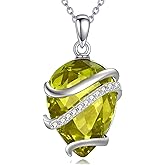 HOPEEZZ Birthstone Necklace for Women Sterling Silver Teardrop Pendant Necklace Birthday Jewelry Gift for Women