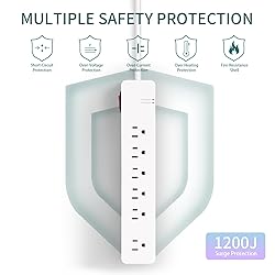 EXTRASTAR 6-Outlets Surge Protector, Flat Plug