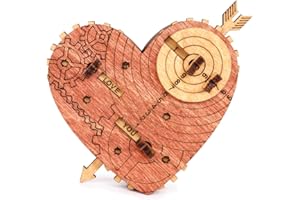 iDventure Tin Woodman's Heart - 3D Puzzle Box - Jewellery Box - Money Box for Cash - 3D Puzzle for Adults - Gift Box - Wooden Box - Treasure Box - Wedding Anniversary Present - Valentine's Day