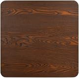 vidaXL Bistro Table in Dark Brown 60x60 cm MDF Wood Grain Black Steel Legs view 6