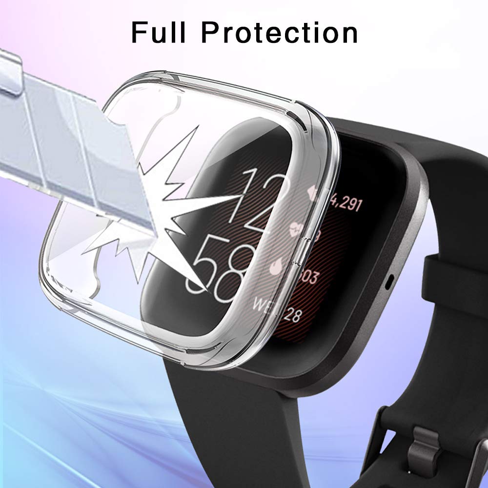 AILRINNI Screen Protector for Fitbit Versa 2, (2 Pack) Full Coverage Soft TPU Bubble-Free HD Clear Screen Protector Case for Fitbit Versa 2 Smart Watch (2019 Release) - Clear&Clear