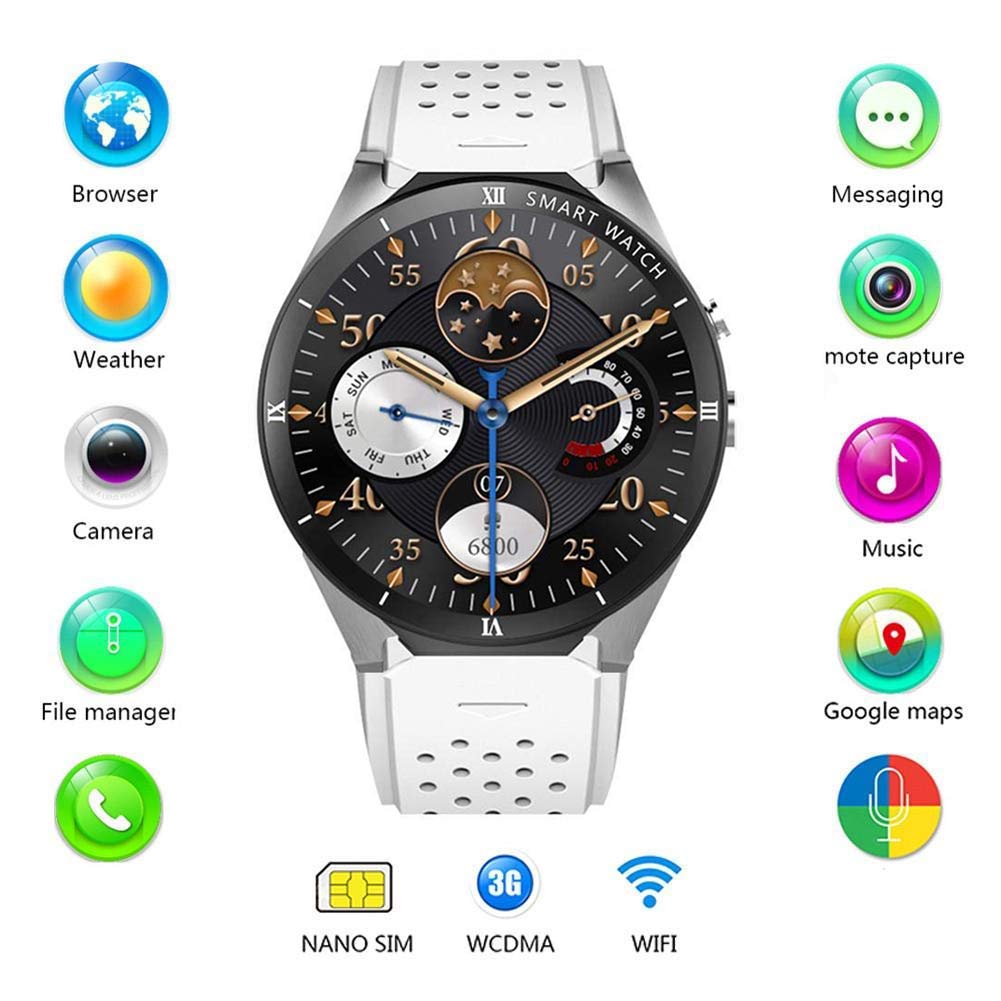 Amazon.com: Tomorrow Sun Shine KW88 Pro 3G Smart Watch GPS ...