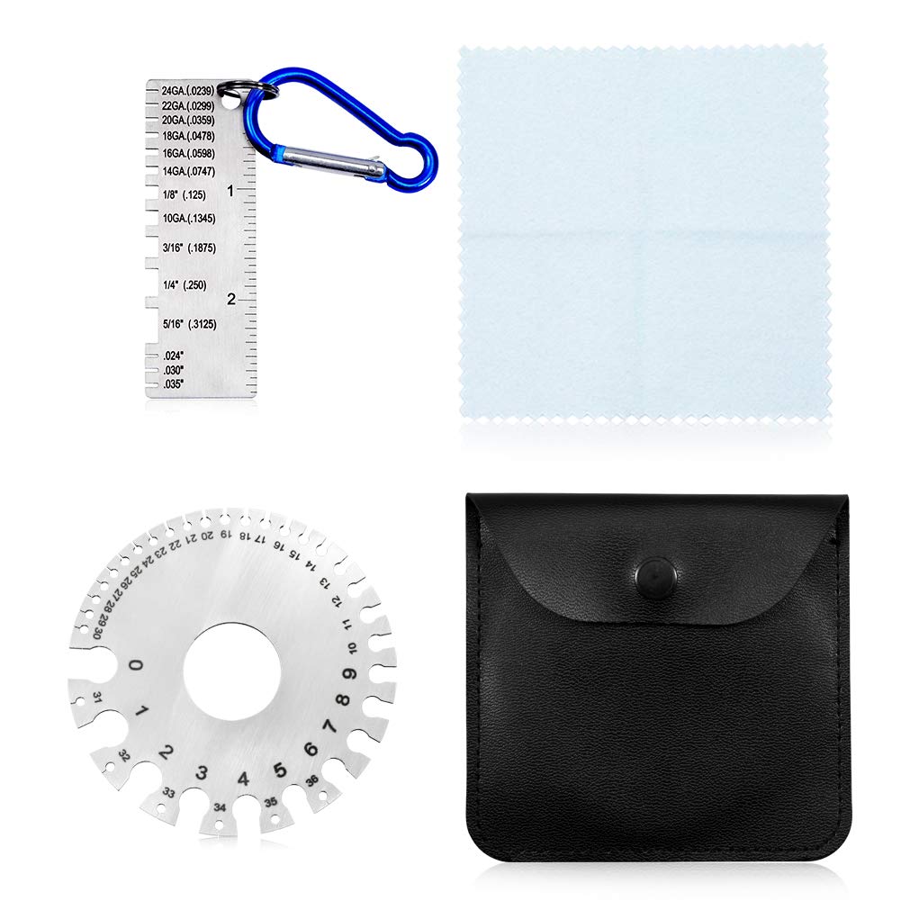 SPEEDWOX Stainless Steel Wire Metal Sheet Thickness Gauge Set Round Dual Sided Metal Sheet Guage Welding Gauge Wire Gauge Measurement Tool Wire Thickness Gauge