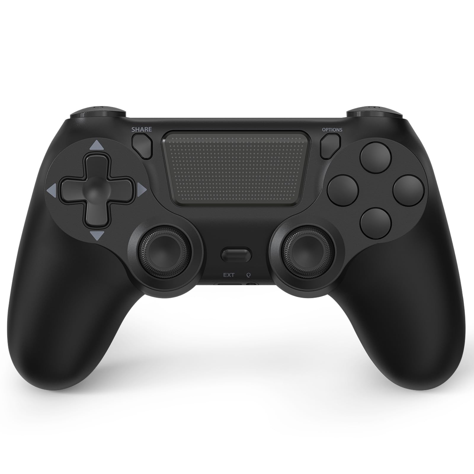 MOOGOLE Wireless Controller Compatible with PS4, with Vibration Feedback/Motion Sensing/Touchpad/Light Bar/Speaker/3.5mm Headphone Jack/Share - Black