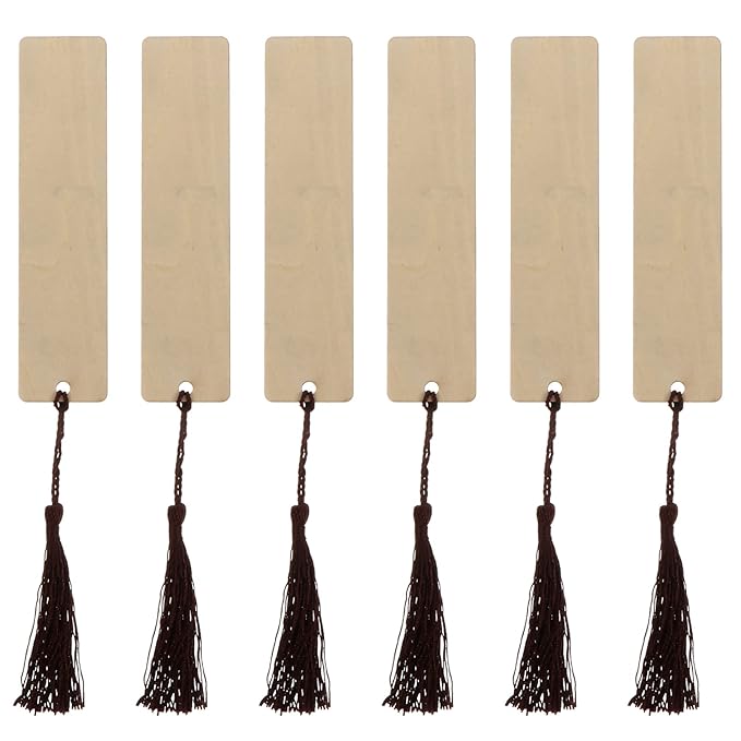 ARTIBETTER 25pcs Wooden Bookmark Blanks Bookmarks Unfinished Wood Tag