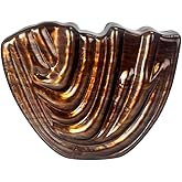 DKQXEIM Artistic Sculptural Design Acrylic Clutch for Women Unique Shell Shaped Evening Purse Crinkled Handbag for Prom Party