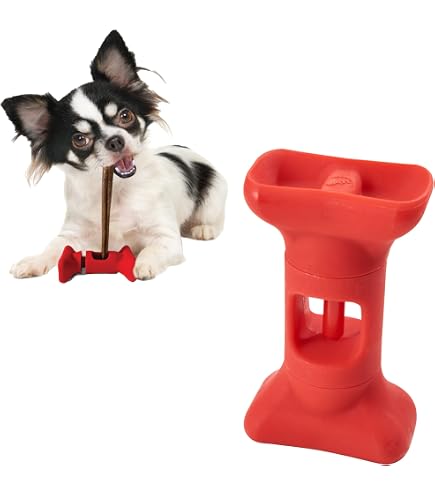 Carrot Shaped Bully Stick Holder For Dogs - Heavy Duty Chew Toy For Medium/Large Breeds, Prevents Choking, Includes Licking Grooves
