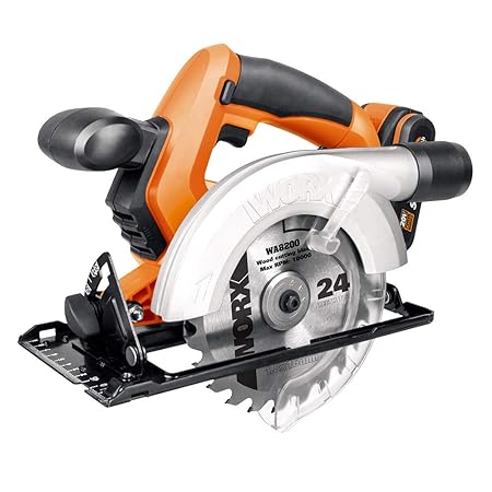 WORX 20V Akku-Kreissäge WX529, 2,0 Ah, Powershare, 50°, ? 150mm Sägeblätter, handkreissäge, mit Werkzeug-tasche, 18V