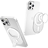 AUROX for Magsafe Base Phone Stand, Magnetic Base Plate, Magnetic Desk Phone Stand, Soccket Grip Base for iPhone 16 15 14 13 12 Series, Compatible with MagSafe Cases (Clear)