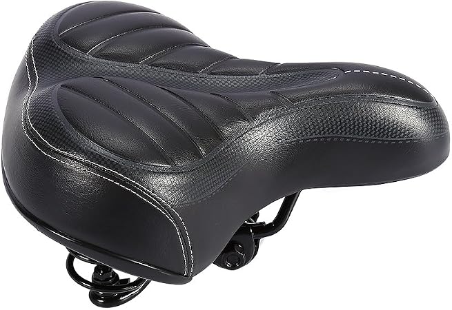 Selle De Vélo Ergonomique Confort Creux - Pour Route, Montagne Et VTT Noir Et Vert