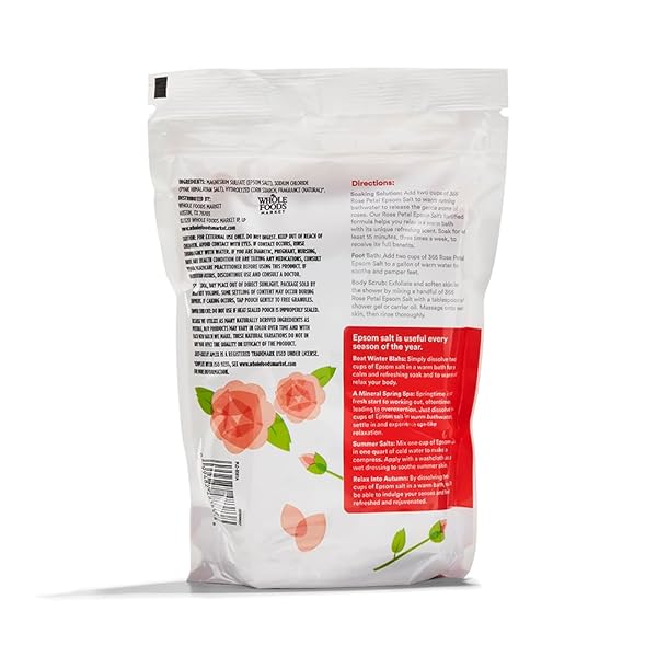 365 BY WHOLE FOODS MARKET, ROSE PETAL EPSOM SALT WITH HIMALAYAN SALT, 48 OUNCE
