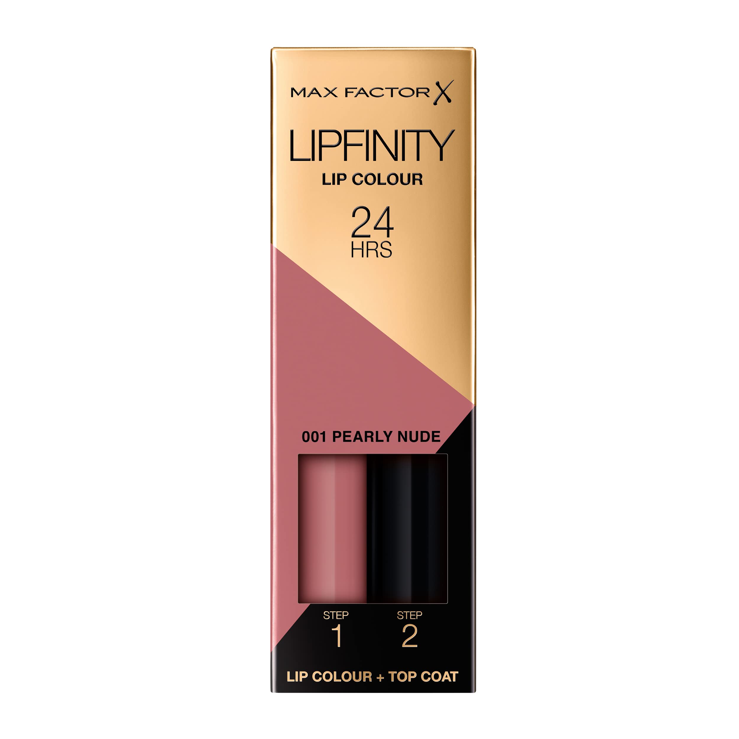 Max Factor Lipfinity Peachy Nude, Long-Lasting, Two Step Lipstick, Vibrant Colour, Hydrating, Lasts 24 Hrs, Matte Lip Colour With Glossy Top Coat, 4.2g