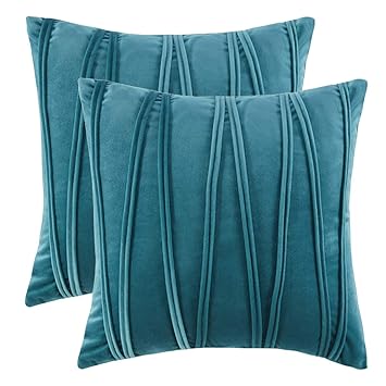 Amazon Com Bulbul Velvet Decorative Throw Pillow Covers 18x18