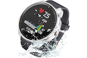 YRZPER Compatible for Garmin Vivoactive 3 Music Waterproof Protective Case Soft TPU Plated Screen Protector Cover Scratch-Proof All Around Screen Cover Bumper Shell for Garmin vivoactive 3 Music (Silver)