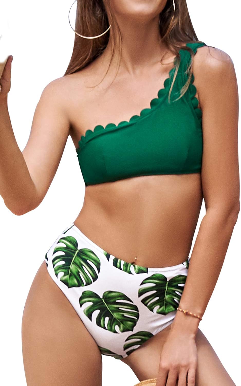 scalloped swimsuit top