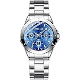 OIDEA Women Dress Watches: Fashion Bar Scale Round Dial Analog Quartz Wrist Watch for Women Waterproof Casual Business Ladies Wristwatch