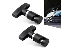 leechio 2 PCS Hood Strut Clamp, Hood Lift Rod Holder, Alloy Trunk Hydraulic Rod Anti-Pinch Skid Stopper Spark Plug Gap Caliper, Car Hood Lift Support Rod, for Most Cars (Black)