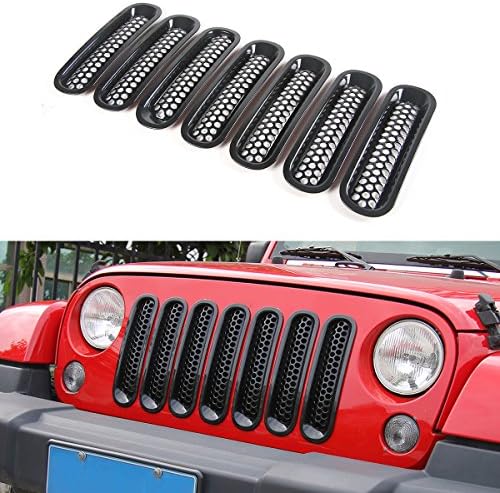 Mesh Grill Insert Jeep Grille Guard Front jk Grille Inserts for Jeep Wrangler 2007-2016 for (No Lock Hole)