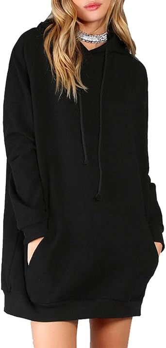 hooded sweater dress with pockets