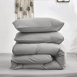 Cottonight Silver Grey Comforter Sets Queen Light