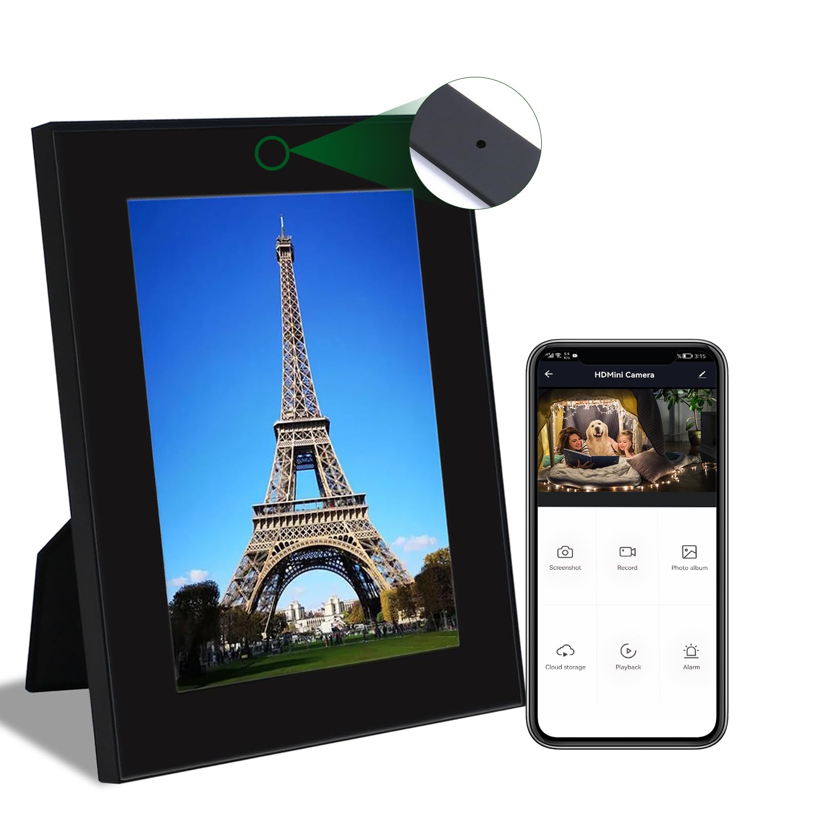 Photo 1 of icamdoor Hidden Camera Photo Frame - WiFi Spy Cam with Remote Viewing - 1080P FHD Nanny Cam for Indoor Security, Wireless Video Recorder