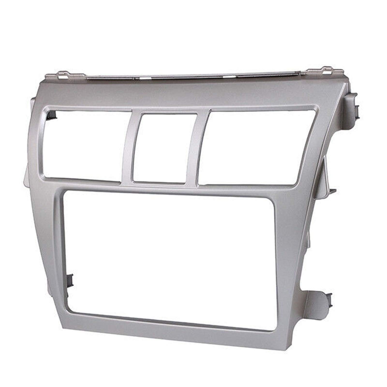 Kit Cornice Per Autoradio Doppio DIN Per Toyota Vios / Belta / Yaris Sedan (2008) - ABS Argento, Dimensioni Universal