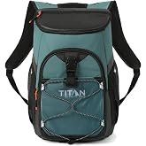 Titan 24 Can Backpack Cooler, Keeps Ice Up to 2 Days | Lightweight soft cooler, leak proof lining, adjustable padded straps, water and stain repellent exterior, for hiking, camping