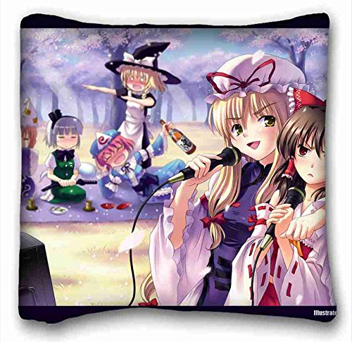 Custom Cotton & Polyester Soft ( Anime Touhou ) Custom Zippered Pillow Case 16x16 inches(one sides) from Surprise you suitable for California King-bed PC-Bluish-14430