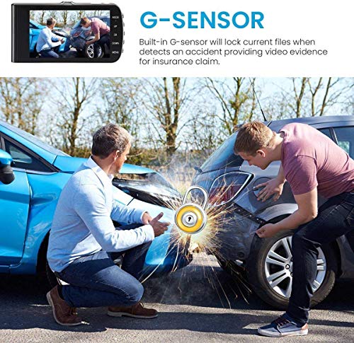 Dash Camera 1080P, EIVOTOR Car Camera DVR 4 Inch LCD Screen Full HD 140 Â° Dual DashCam Front Rear Wide Angle Car Recorder with G-Sensor Night Vision Motion Detection WDR Parking Monitor Loop Recording