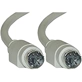 CableWholesale Mini Din6 PS/2 Male to Male Keyboard Mouse Adapter Cable, MDIN6 Pin M/M KVM PS2 Cord, 6 Conductor 28 AWG, Stra