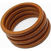 Model Worker 4PCS Wooden Round Shaped Handles Replacement for Handmade Bag Handbags Purse Handles (Light Brown)