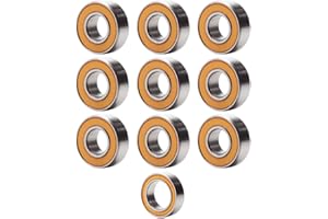 FUSHIBEARING Bearing Kit Compatible with Tamiya Grasshopper/Hornet Precision (5x11x4mm/9pcs, 5x8x2.5mm/1pc) Orange Rubber Sealed