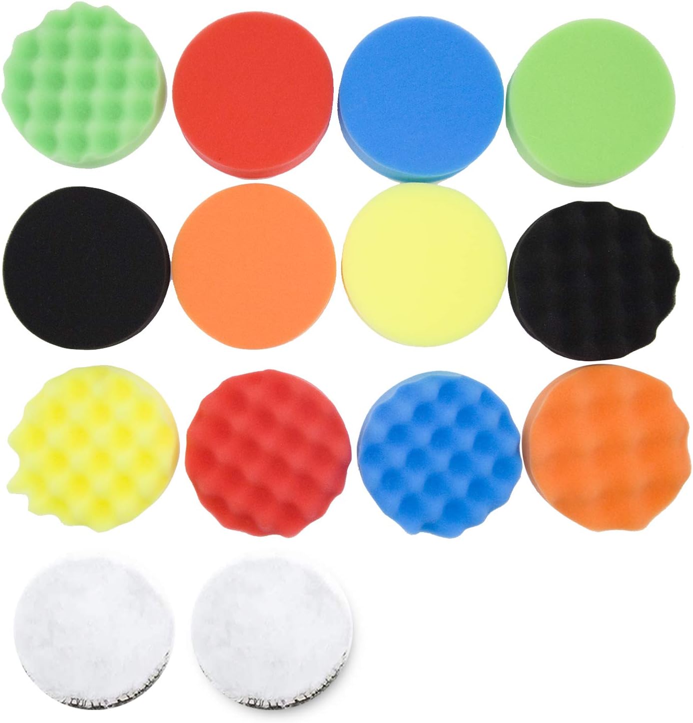 5 inch VONDERSO 17Pcs Polishing Pads, Buffing Pads and Wool Buffing Pad, Suction Cup for Car Sanding, Polishing, Waxing, Power Drill Cleaning Attachment Set: Home Improvement