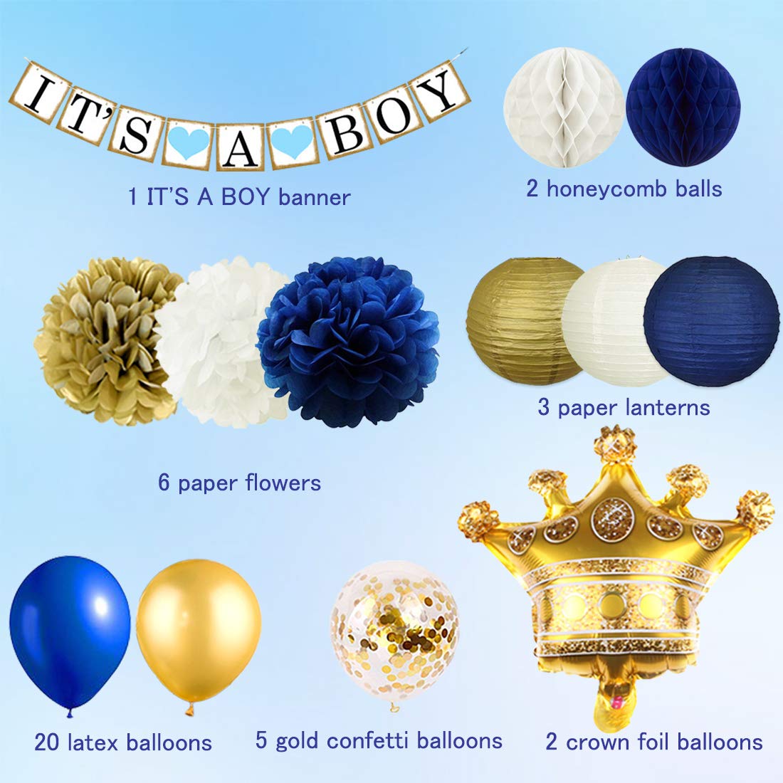 Arts Crafts Kreatwow Royal Prince Baby Shower Decorations For