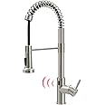 GIMILI Touchless Kitchen Faucet with Pull Down Sprayer, Motion Sensor Smart Hands-Free Activated Single Hole Spring Faucet for Kitchen Sink, Brushed Nickel